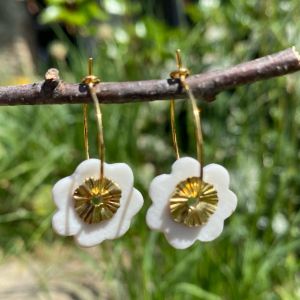 Créoles en porcelaine blanche