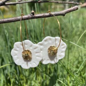 Créoles en porcelaine blanche