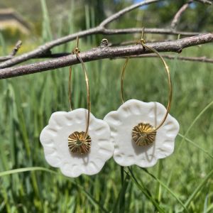 Créoles en porcelaine blanche