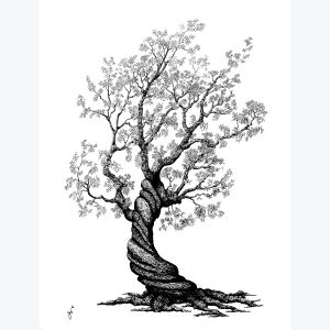 Reproduction d'art d'un dessin original effectué à l'encre de Chine.