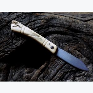 Couteau pliant 2 clous en bois de Chevreuil