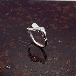 Bague - Brûlure argent et perle
