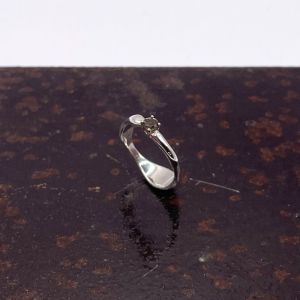 Bague en argent quartz et or - Charbon