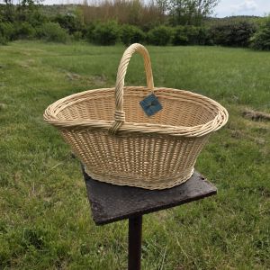 Panier crocane en osier blanc