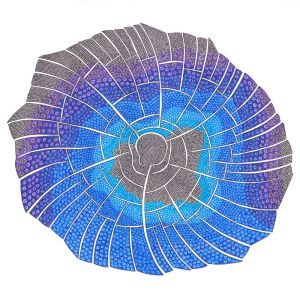 Bleu éclat violet, dessin au stylo