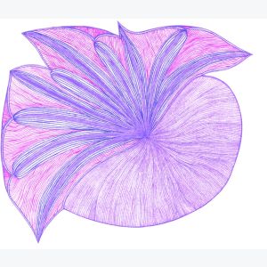 Cœur violet, dessin au stylo