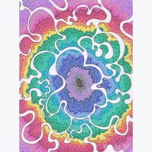 Nuages Arc-en-ciel, dessin au stylo
