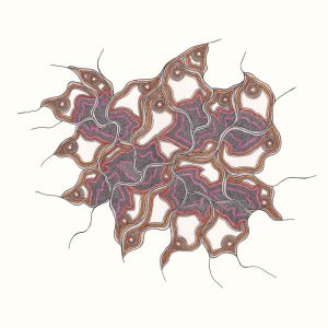 Les faucons se concertent, dessin au stylo