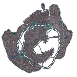 Homme pipe, dessin au stylo