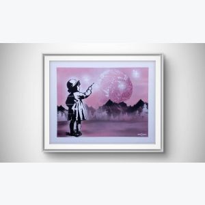 "Le doigt sur l’univers" - tableau à l'aérosol