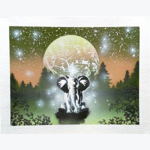 « L’Éléphant et la Lune » - tableau à l'aérosol