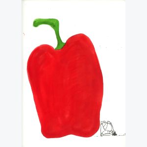 Impression A3 risographie "poivron"