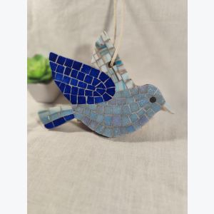 Oiseau décoratif en mosaïque à suspendre