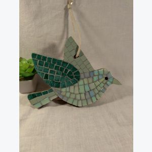 Oiseau décoratif en mosaïque à suspendre