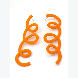 Boucles d'oreilles pendantes bohème chic, Bijou femme en acier inoxydable et pâte polymère, Cadeau créateur original fait main - Irina