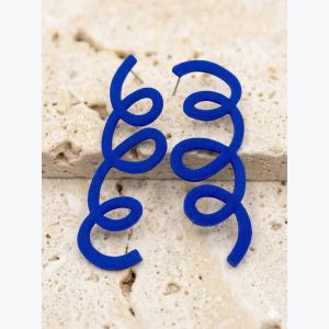 Boucles d'oreilles pendantes bohème chic, Bijou femme en acier inoxydable et pâte polymère, Cadeau créateur original fait main - Irina