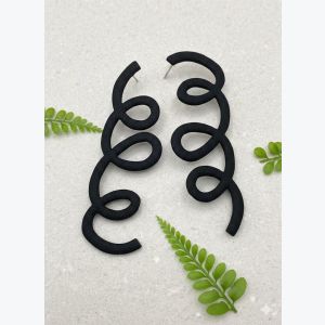 Boucles d'oreilles pendantes bohème chic, Bijou femme en acier inoxydable et pâte polymère, Cadeau créateur original fait main - Irina