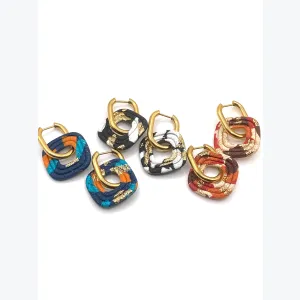 Boucles d’oreilles FERNANDE collection LES FESTIVES , acier inoxydable, création artisanale，fait main en France en Ardèche