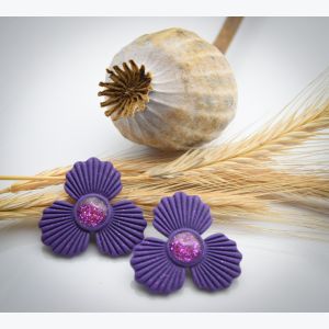 Boucles d’oreilles GUILLEMETTE collection GLAMOUR, Plaqué or et acier inoxydable sans nickel