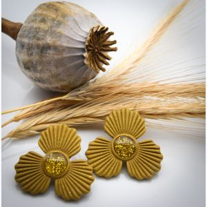 Boucles d’oreilles GUILLEMETTE collection GLAMOUR, Plaqué or et acier inoxydable sans nickel