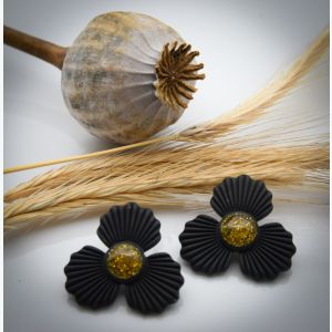 Boucles d’oreilles GUILLEMETTE collection GLAMOUR, Plaqué or et acier inoxydable sans nickel