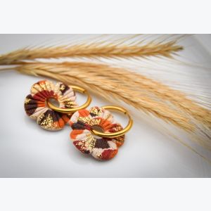 Boucles d’oreilles FLORE collection LES FESTIVES , acier inoxydable, création artisanale, fait main en France en Ardèche