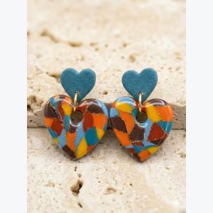 Boucles d'oreilles en Argile Polymère | Bijou Fait Main Ardèche, Résine plaqué or, Collection Printemps