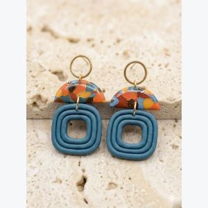 Boucles d'oreilles en Argile Polymère | Bijou Fait Main Ardèche, Résine plaqué or, Collection Printemps modèle Paule