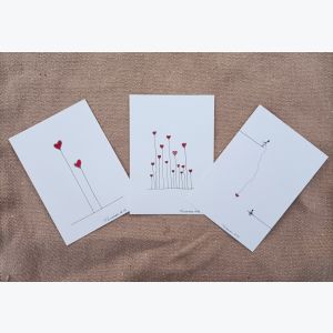 Lot de 3 Cartes postales "Amour '' - original