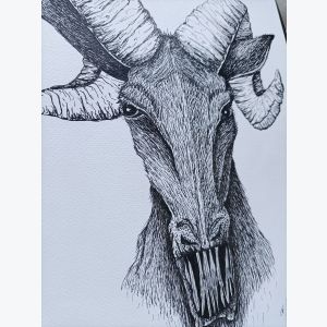 Dessin au feutre d'un Bélier - original