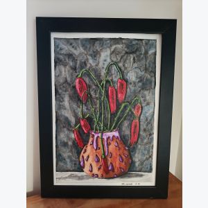 Aquarelles "fleurs tristes"