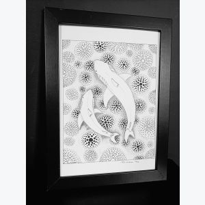 Dessin unique et original de requins