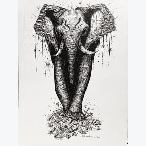 Illustration éléphant dark