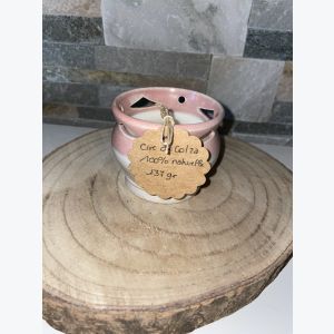 Bougie artisanale rose et blanche