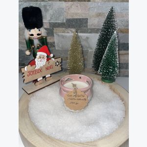 Bougie artisanale rose et blanche