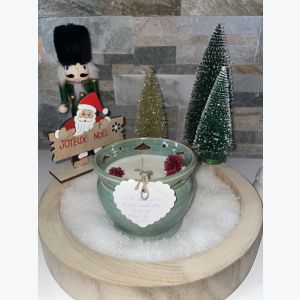 Bougie artisanale verte, parfumée senteur fleur de coton