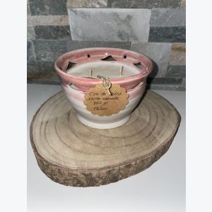 Bougie artisanale rose, parfumée senteur melon