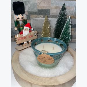 Bougie artisanale verte, parfumée senteur attrape rêves