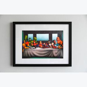 Photo encadrée de la Cène de Léonard de Vinci.