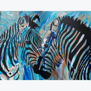 Tableau zèbres amoureux