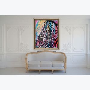 Tableau la maman zébre et son bébé