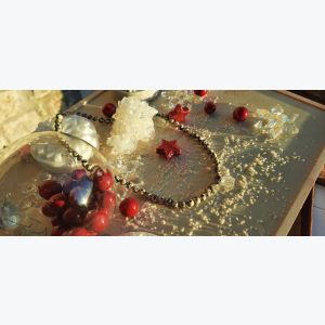 Collier en jaspe dalmatien et cristal de roche