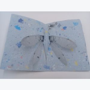 Carte Pop Up Libellule en papier recyclé