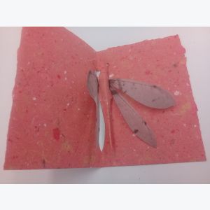 Carte Pop Up Libellule en papier recyclé