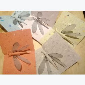 Carte Pop Up Libellule en papier recyclé
