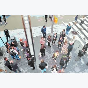 Angle de rue à Times Square - peinture acrylique - hyperréalisme
