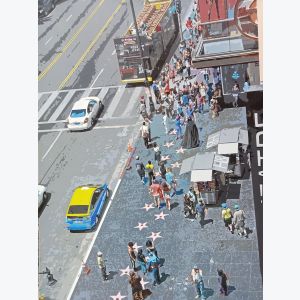 Sur Hollywood Boulevard - peinture acrylique - hyperréalisme
