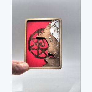 Mini Tableau Alphonse Elric en Bois – Décoration Geek inspirée de Fullmetal Alchimist