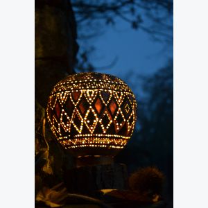 Sculpture Végétale Lumineuse à base de Calebasse "Big Fleur"