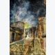 Rue Laurence Savart, la nuit, Ménilmontant : tableau ou s'entrecroisent peinture et photo